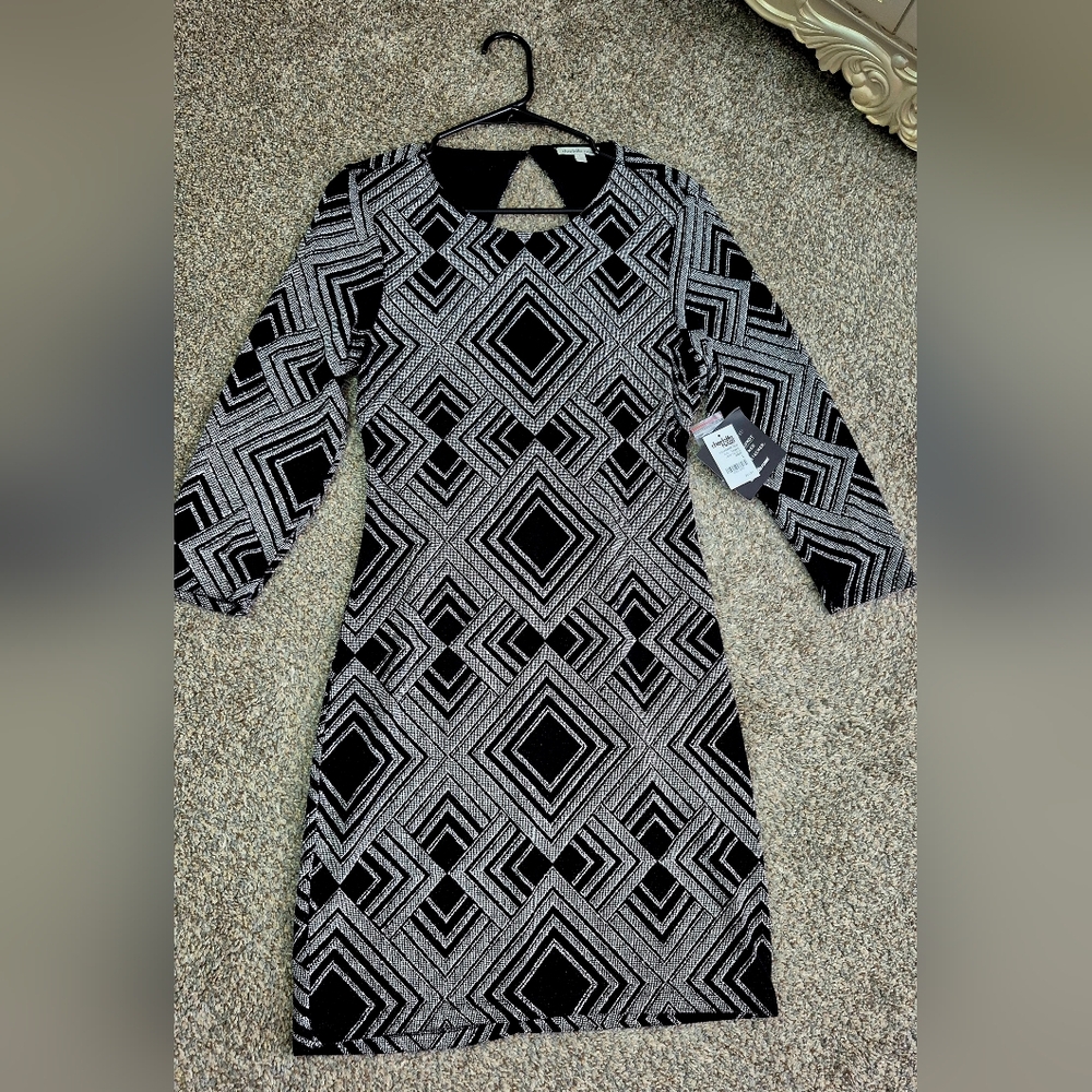 Charlotte Russe Black and Gray Geometric Dress